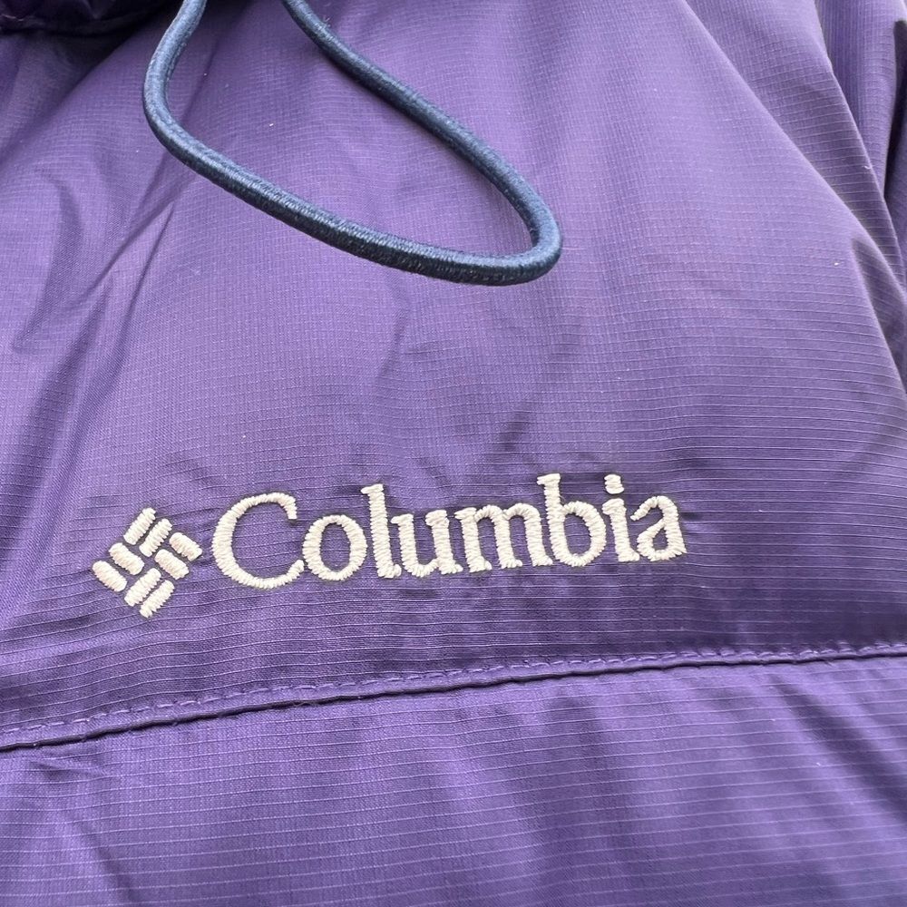 Columbia Purple Hooded Puffer Long Jacket Multi Zipper Details Size XL - Picture 9 of 16